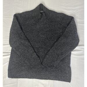 Vintage Eddie Bauer Women’s Mock Turtleneck Sweater Sz L Gray 100% Lambswool